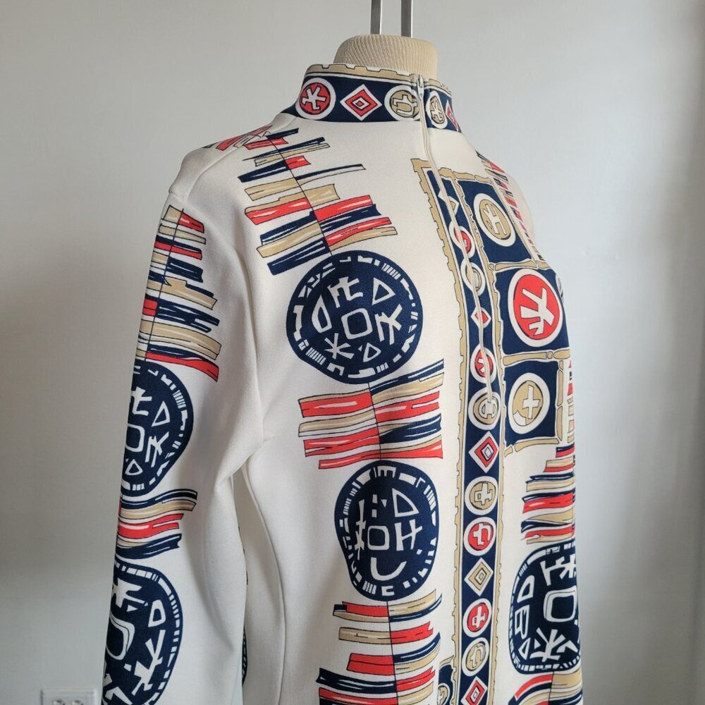 Gregg’s Girl 1970s Vintage Asian Style Print Top: Long Sleeve Knit Top - Picture 3 of 14